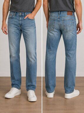 Tommy Hilfiger Denim Jeans Men's 38x30 Slim Straight Medium Wash Blue Pants